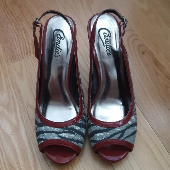 Candie’s Zebra Print Heels, New - Picture 1 of 6